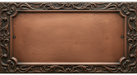 Antique Bronze Plaque: An ornate bronze plaque, showcasing intricate designs and a rich, aged patina, is a testament to timeless craftsmanship and artistic beauty.