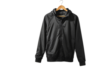  Black Soft-Shell Jacket Mockup with Minimal Lifestyle Props PNG
