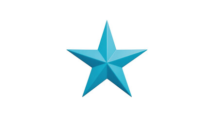 Obraz premium Isolated azure blue star shape is rendered against a neutral backdrop in graphic design