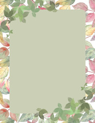 Autumn-themed poster with leaf frame and blank center area for text, ideal for seasonal menus, notices, and banners