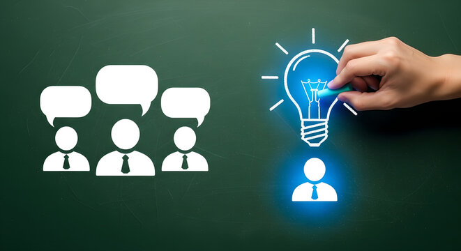 Team Brainstorming Idea Generation and Collaborative Innovation Concept - Powered by Adobe