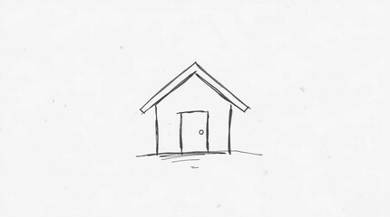 Simple Hand Drawn House Sketch.