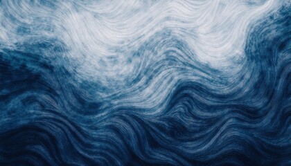 Fototapeta premium abstract oceanic wave texture swirling in deep blue and white tones with fluid brushlike lines and calm motion ideal for wallpaper background or minimalist banner with serene copy space potential