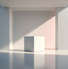 Empty Product Podium - Neutral White Colors