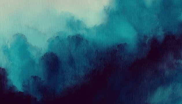 abstract teal blue watercolor texture with deep navy gradients and soft cloudlike layers creating dreamy atmospheric background ideal for modern wallpaper or commercial banner design - Powered by Adobe