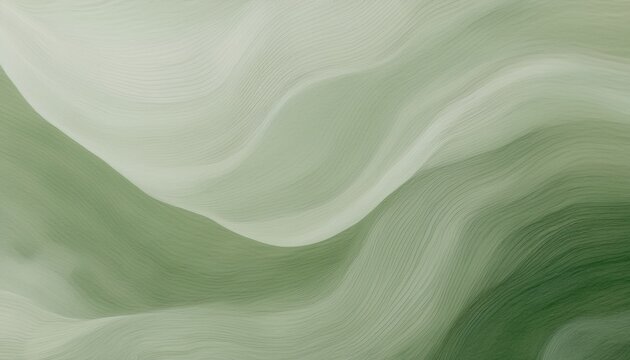 abstract green wave texture with flowing contour lines and soft gradient motion creating serene organic landscape style background ideal for wallpaper or banner copy space - Powered by Adobe