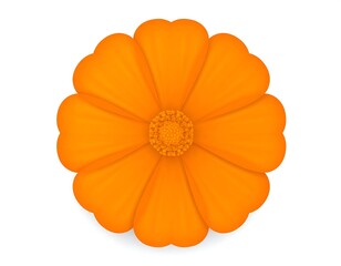 Orange Flower Decorative Design.
