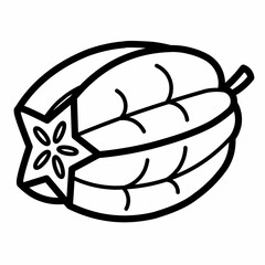 Fresh star fruit slice icon, tropical vector design