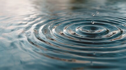 Water droplet impact creating concentric ripples (1)