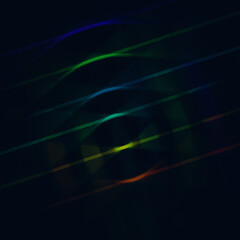Abstract Neon Light Trails Over Dark Background With Rainbow Color Streaks And Motion