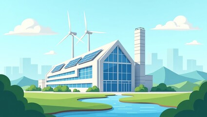 Sustainable Factory Landscape.