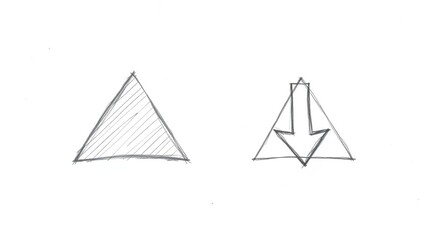 Triangles sketch different directions.