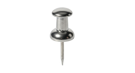 Isolated steel push pin, tack, with smooth rounded head and sharp point for office supplies