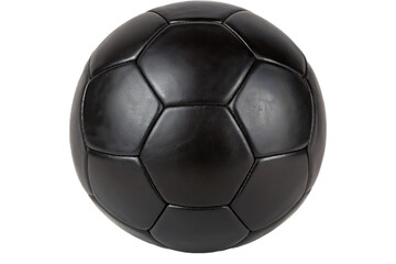 Black Soccer Ball in Studio with Dark Background for Sports or Abstract Concepts