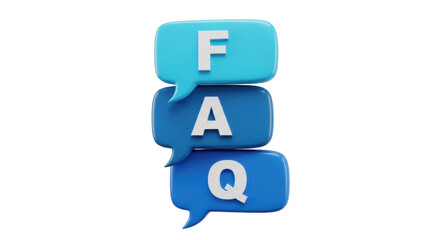 Isolated Stack of FAQ Word Balloons, Frequently Asked Questions Concepts & Information