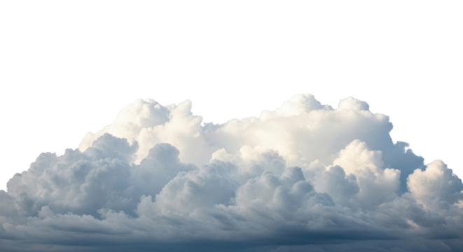 Isolated fluffy cumulus cloud, cumulus congestus, meteorology, light atmosphere, heaven scenery