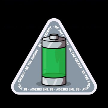 Animated Battery Badge. Empty to Full Charging Loop