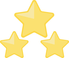 Obraz premium Flat vector icon of a three-star rating, representing quality, customer feedback, achievement, and classification for a premium product or service