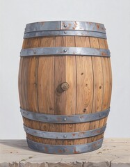 Fototapeta premium Still life of a wooden barrel