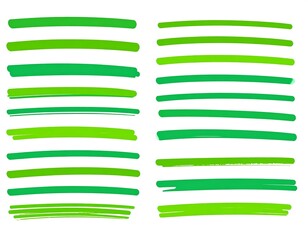 Green horizontal marker strokes