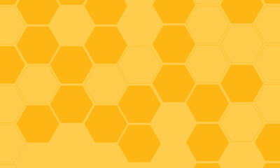Abstract yellow honeycomb background design. beehive with hexagon grid cells on yellow background