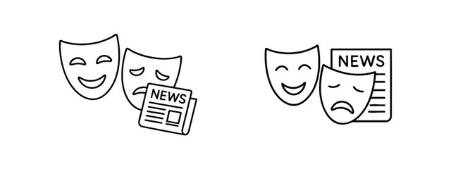 sad news or Good News vector line art 