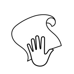 Easy to clean surface vector icon. Hand hygiene icon. Wipe after washing hands icon.