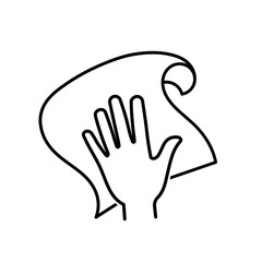 Easy to clean surface vector icon. Hand hygiene icon. Wipe after washing hands icon.