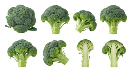 Isolated broccoli florets on display fresh for healthy food, cuisine, or food ingredient projects