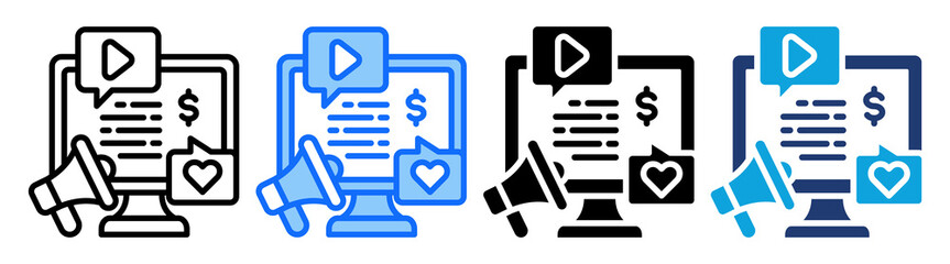 Digital Marketing icon Multi Style Vector Illustration