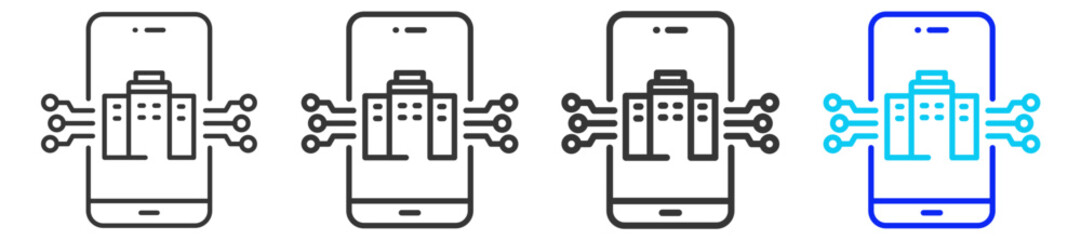 Store Management icon set in creative outline style for corporate use and business operations with multiple thickness variations and scalable vector formats included