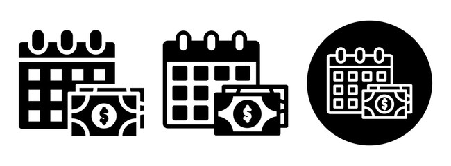 Monthly Budget Icon Collection Glyph & Mixed Style