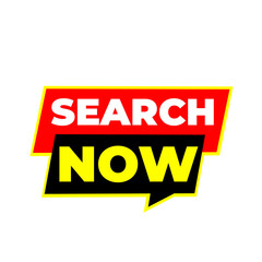 SEARCH NOW png, discovery concept tag, magnifying icon label, web finding design, clean creative art
