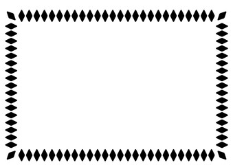 モノクロのひし形で描かれた長方形フレーム