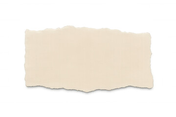 Fototapeta premium Torn beige paper piece with blank copy space, ripped edges, ideal for note, message, or design element on transparent background