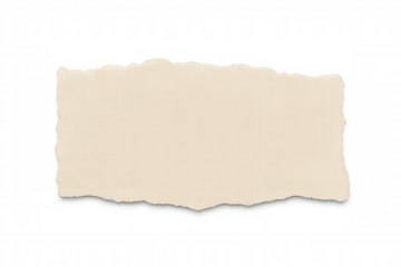 Torn beige paper piece with blank copy space, ripped edges, ideal for note, message, or design element on transparent background