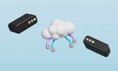 데이터 클라우드 서버 아이콘 Data Cloud Server Icon
