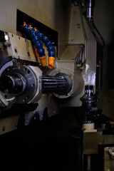 A large machine in a mechanized factory for the production of