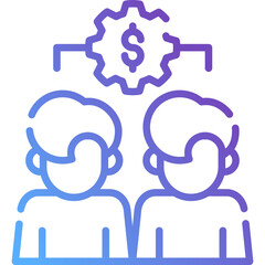 Peer to Peer Gradient Line Icon