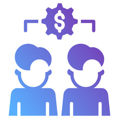 Peer to Peer Glyph Gradient Icon