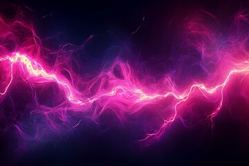 Vibrant pink and purple energy surge abstract background with electric lightning streaks