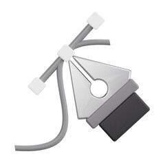 3D Vector Pen Tool Icon for Graphic Design and Illustration