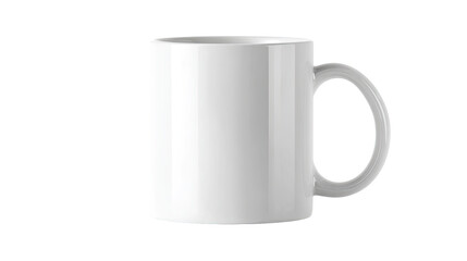 Blank white mug, cylindrical shape, handle