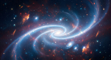 Stunning spiral galaxy swirling in deep space, a vibrant cosmic vista perfect for science, astronomy, and inspirational themes, igniting wonder and exploration