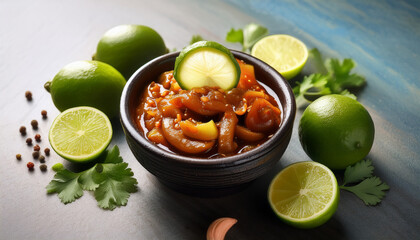 Discovering The Vibrant Flavors Of Chamoy Pickle With Fresh Lime Slices