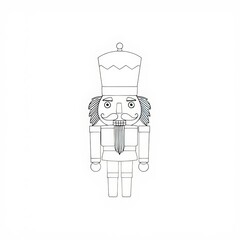 Minimal line art nutcracker figure for festive decor