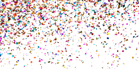 confetti falling on a transparent background