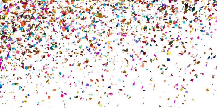 confetti falling on a transparent background