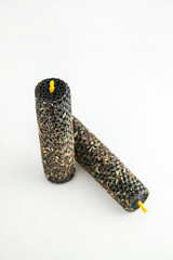 Unique decorative candles with a textured surface for home decor