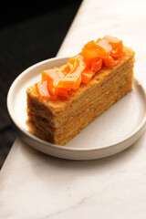 Multilayered Orange Cake with Fruit Glaze